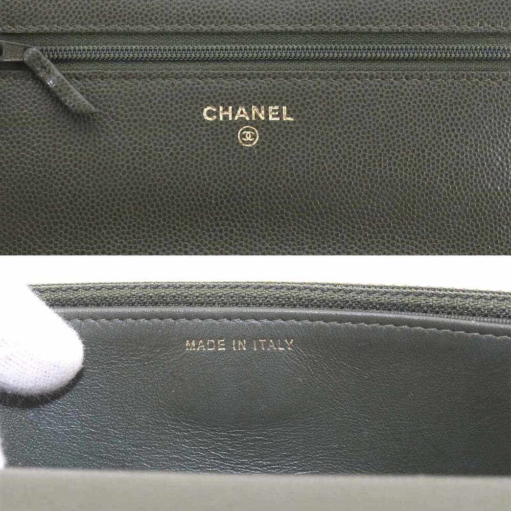 CHANEL Green Leather Wallet - Picture 9 of 10